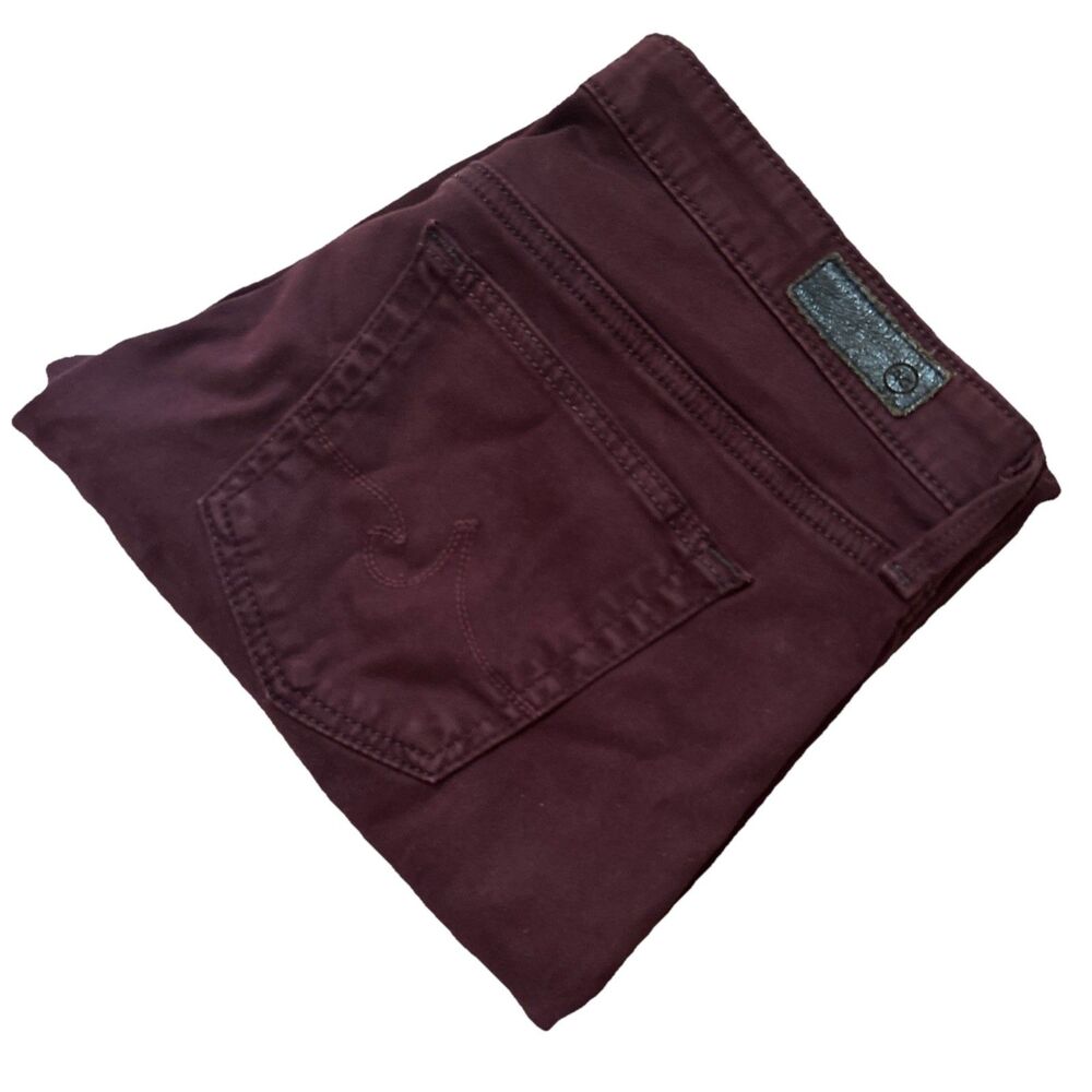 AG Adriano Goldschmied The Stevie Ankle Slim Straight Leg Jeans Womens 27 Maroon